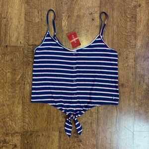 NWT red white and blue GUESS striped tie-front cami, tank top